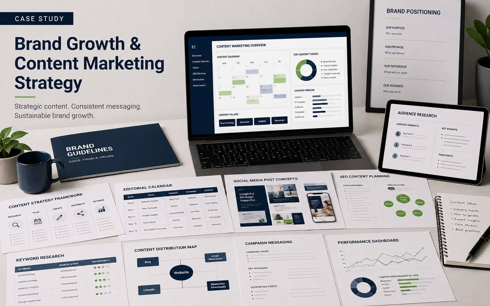 Brand growth and content marketing strategy showcase