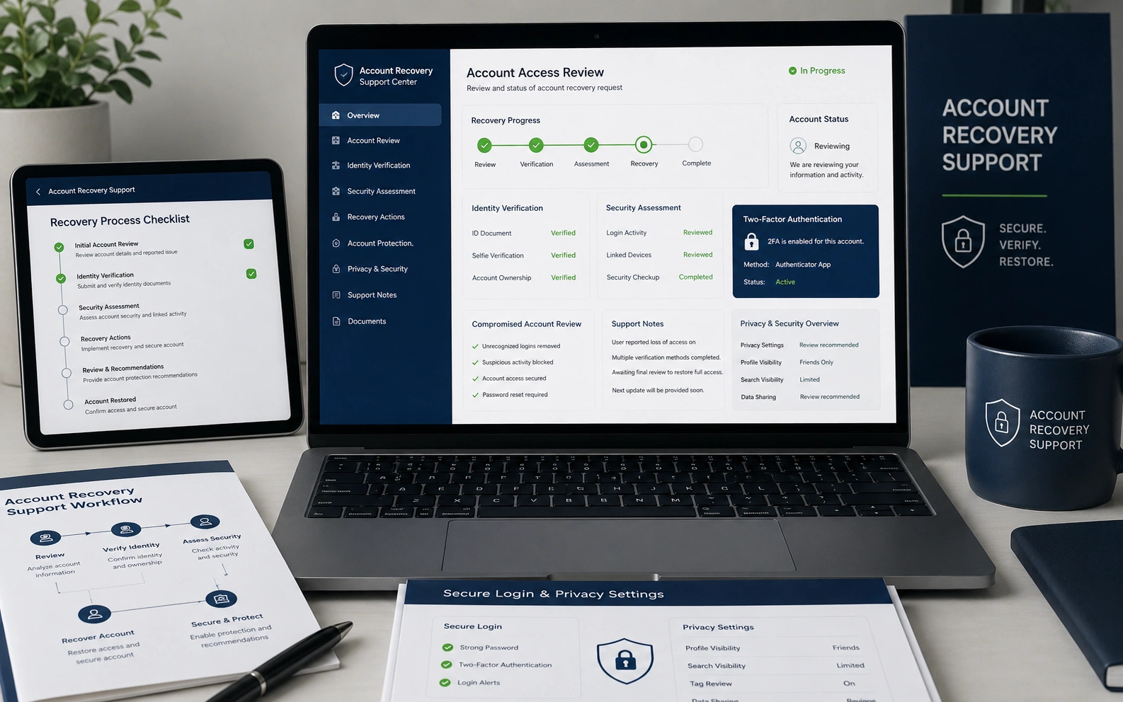 Facebook and Instagram account recovery support showcase