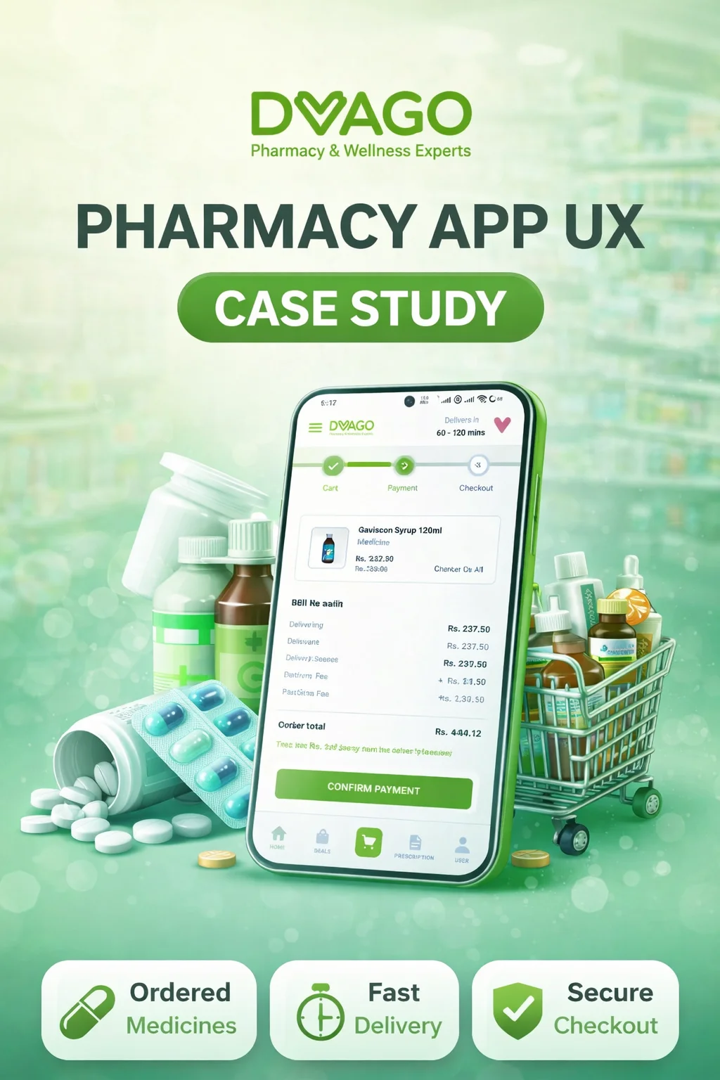 DVAGO Pharmacy App UX case study