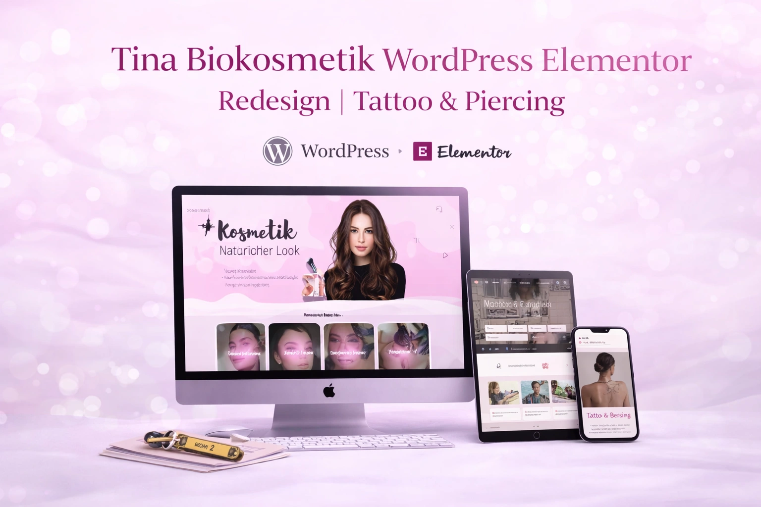 Tina Biokosmetik WordPress Elementor website redesign